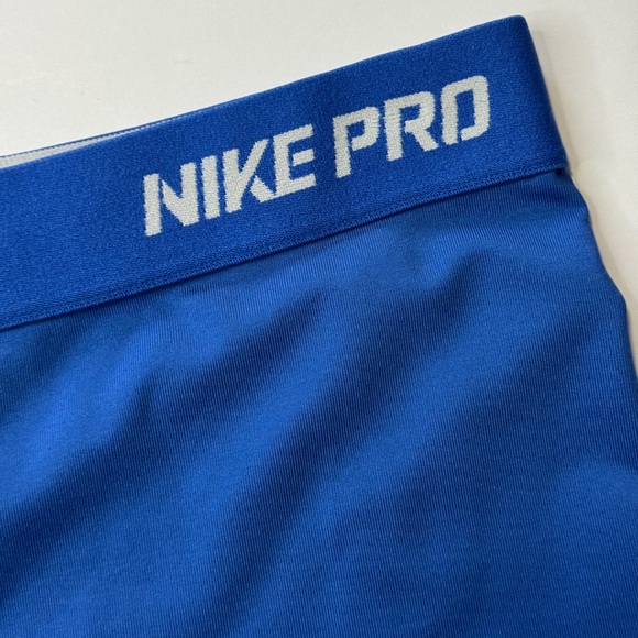 Nike Pro Training Shorts Sz S Blue Workout Spandex (Flawed Logo) - Picture 3 of 6